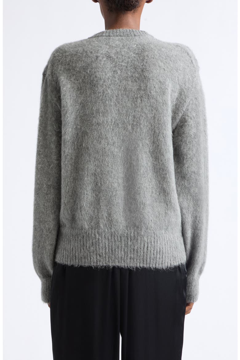 Floral Brushed Wool & Alpaca Blend Sweater, Alternate, color, GREY/ ECRU/ BURGUNDY/ GREEN