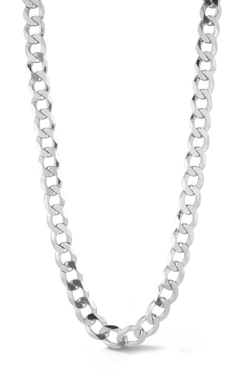 Men's Oxidized Sterling Silver Curb Chain Necklace