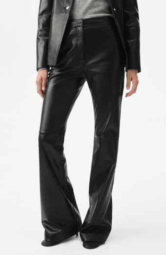 MANGO Selection Leather Flare Leg Pants