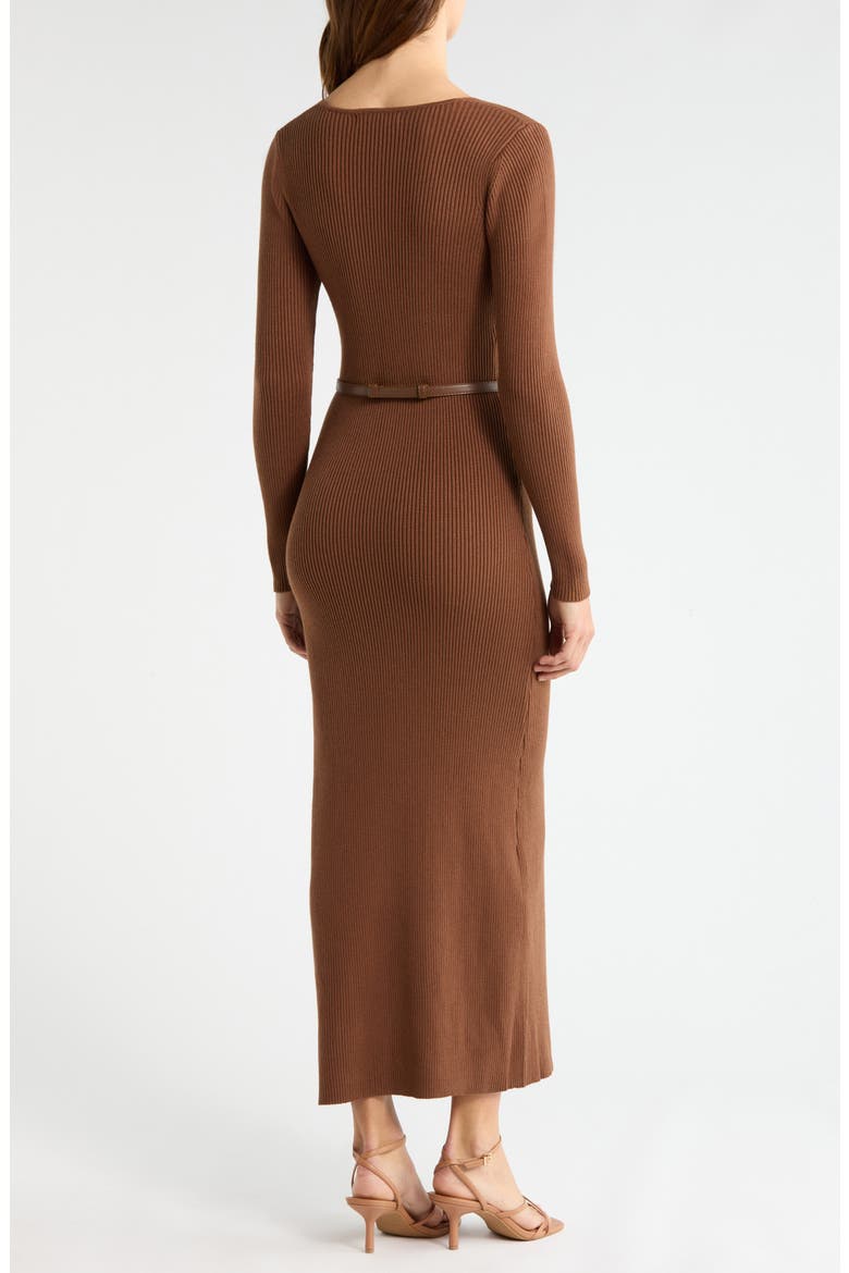Brydie Long Sleeve Body-Con Midi Dress, Alternate, color, CHOCOLATE BROWN