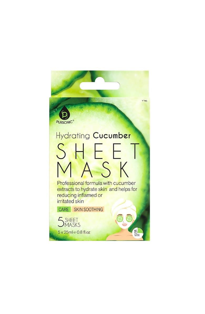 PURSONIC Hydrating Cucumber Sheet Masks, Main, color, Green