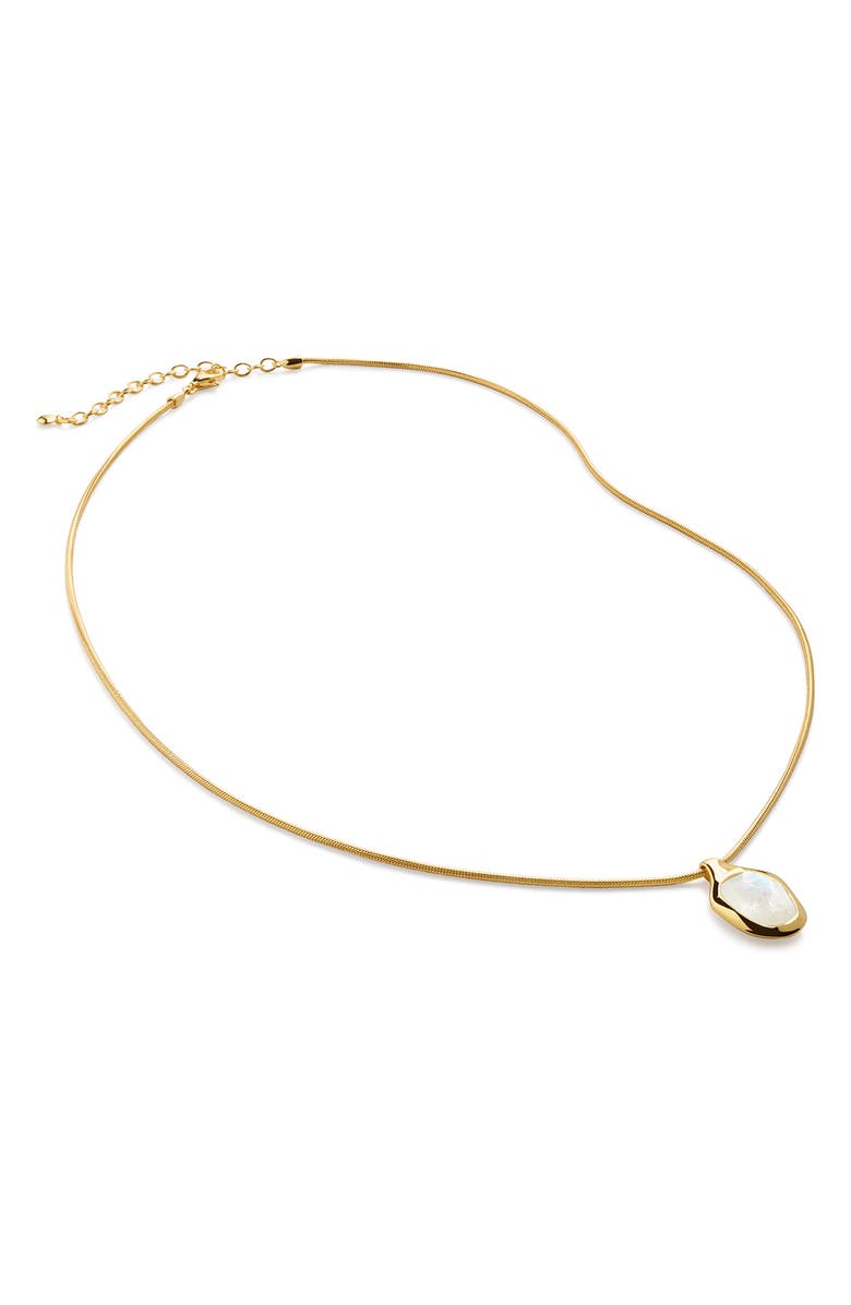 Monica Vinader Odyssey Stone Pendant Necklace, Main, color, Yellow Gold