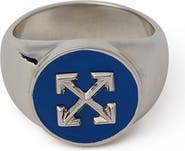 Off-White Men's Blue Enamel Arrow Ring
