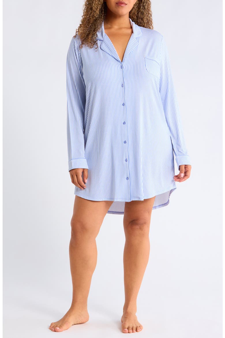 Moonlight Nightshirt, Main, color, BLUE - IVORY SKINNY STRIPE