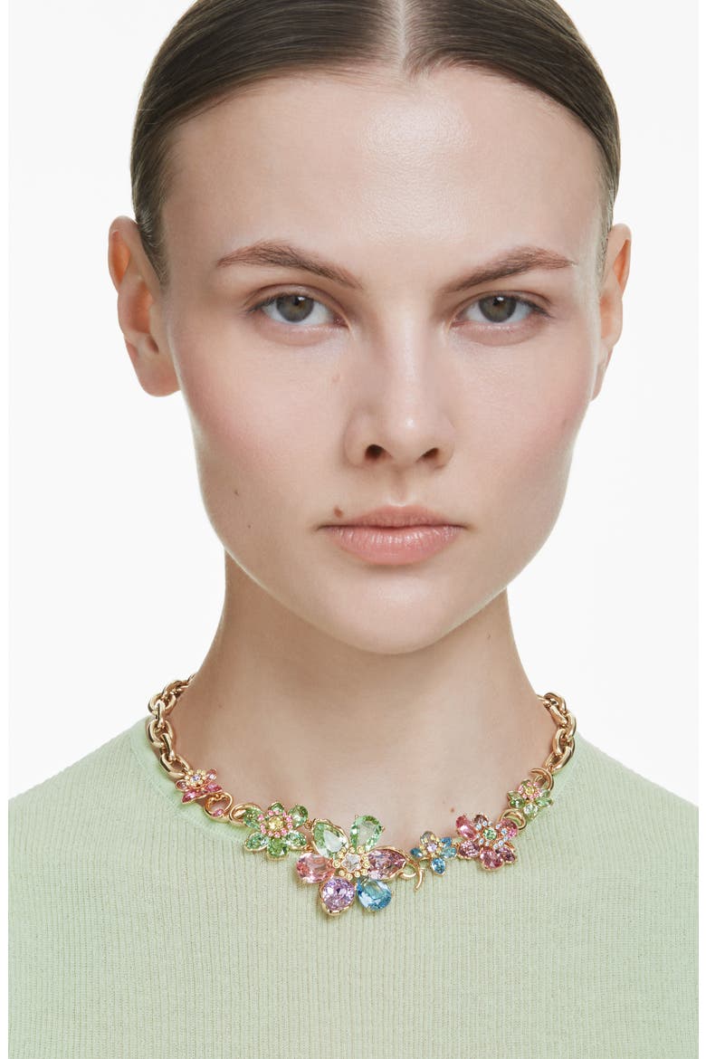 Idyllia Floral Bib Necklace, Alternate, color, MULTI