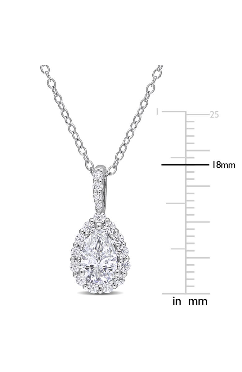Julianna B. Moissanite Teardrop Halo Pendant, Alternate, color, 
