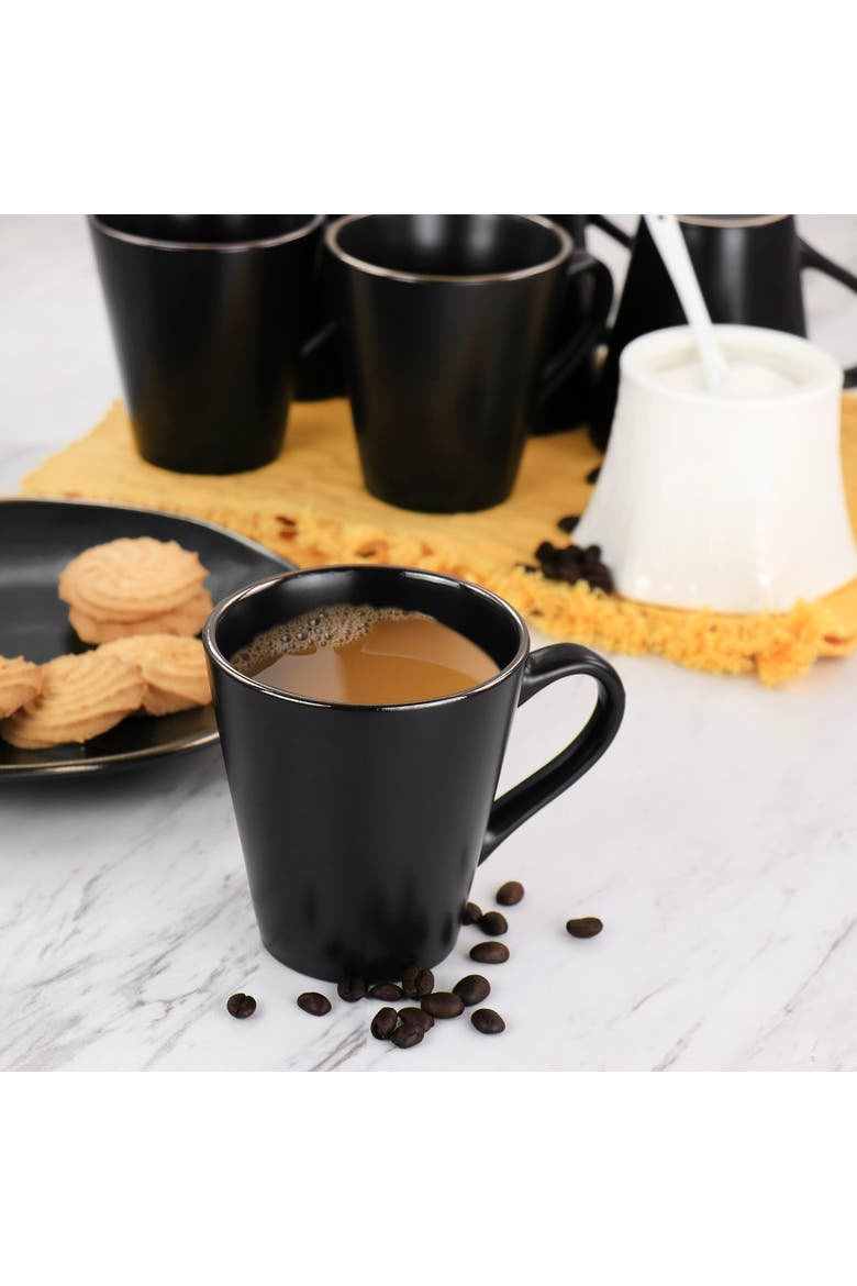 Paul 6 Piece Stoneware Mug Set, Alternate, color, Black