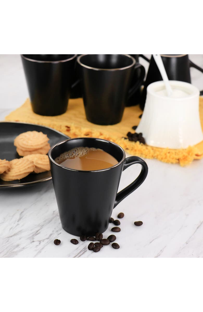 Elama Paul 6 Piece Stoneware Mug Set, Alternate, color, Black