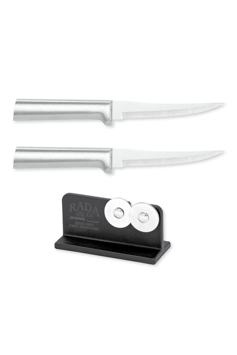 Cutlery 4.375-Inch Super Parer Set of 2 & Quick Edge Knife Sharpener, Main, color, Silver