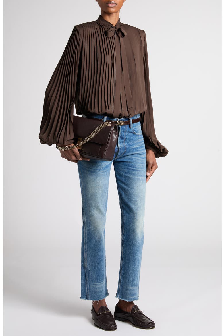 Lavallière Plissé Top, Alternate, color, MUSK