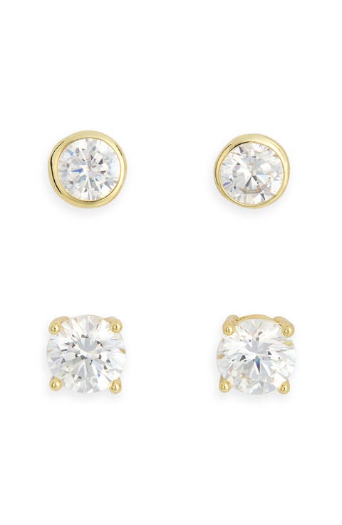 Set of 2 Cubic Zirconia Stud Earrings