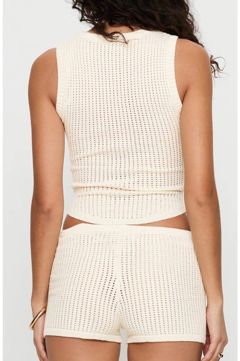 Leilah Open Stitch Crop Tank, Alternate, color, CREAM
