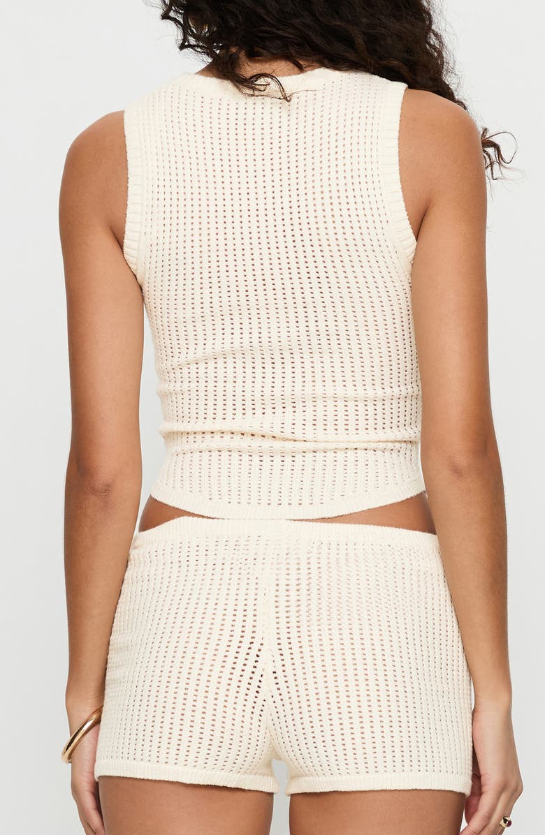 Princess Polly Leilah Open Stitch Crop Tank, Alternate, color, Cream