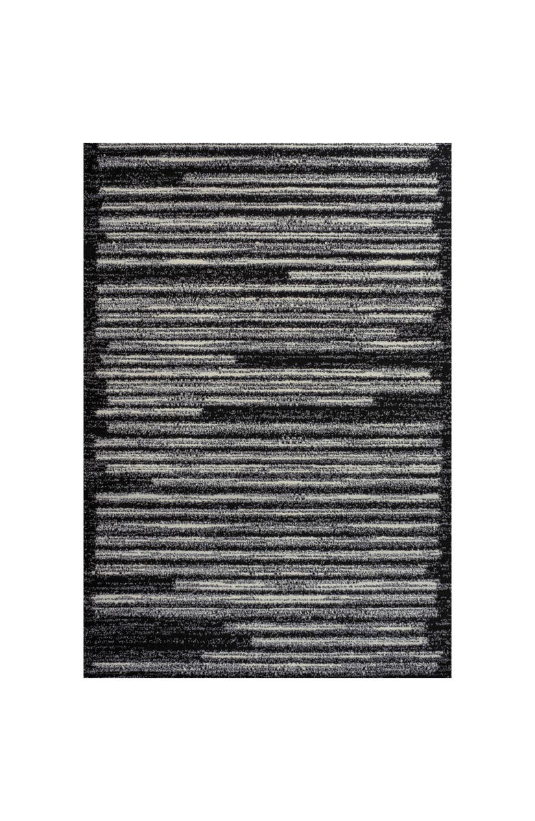 JONATHAN Y Khalil Modern Berber Stripe Area Rug, Main, color, Black/Cream