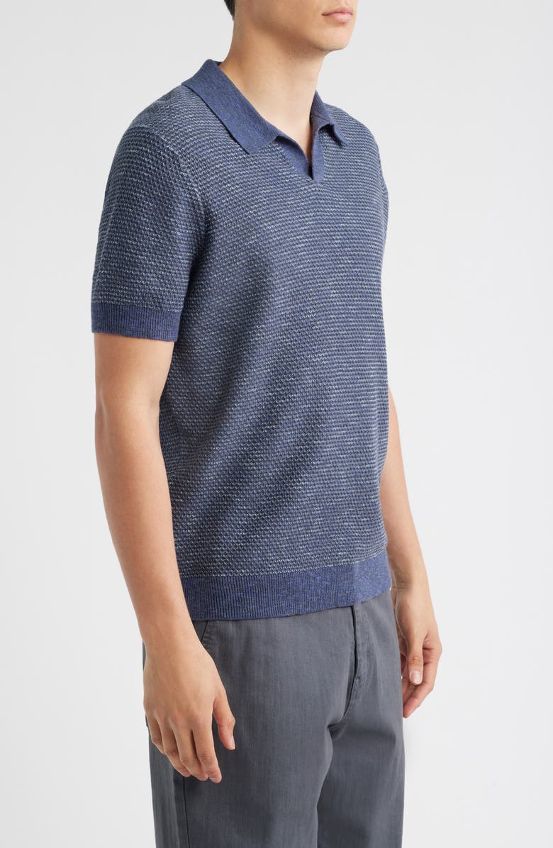 Treasure & Bond Short Sleeve Johnny Collar Polo Sweater, Alternate, color, Navy India Ink