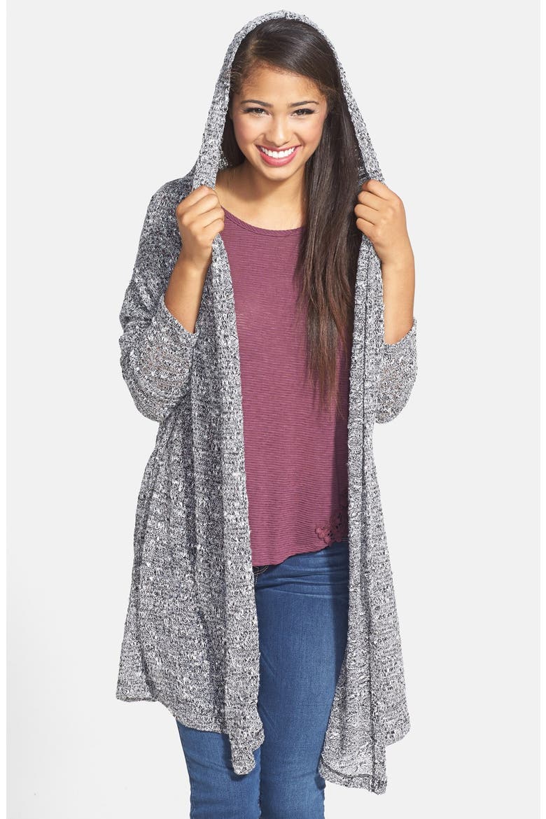 Shawl Collar Open Front Cardigan, Alternate, color, GREY