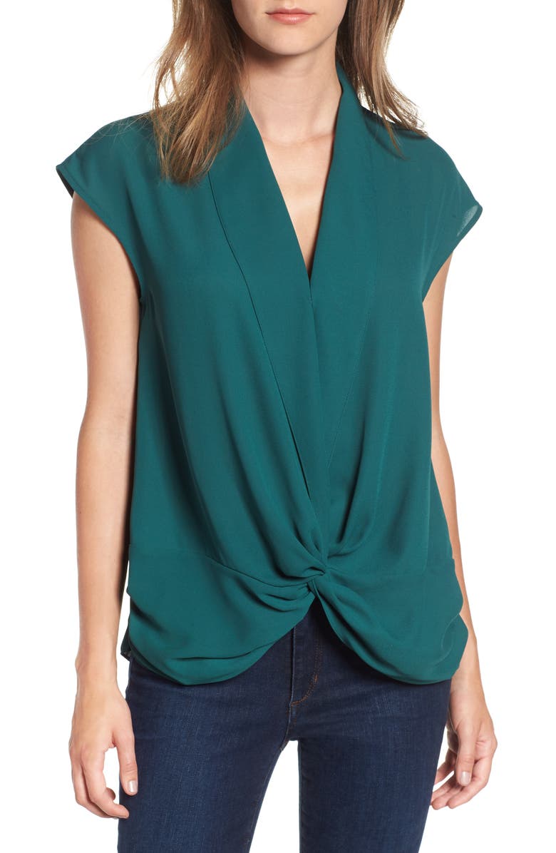 Trouvé Twist Front Knot Top, Main, color,