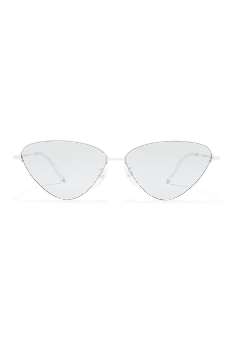 61mm Cat Eye Sunglasses, Main, color, WHITE WHITE GREY/MGY