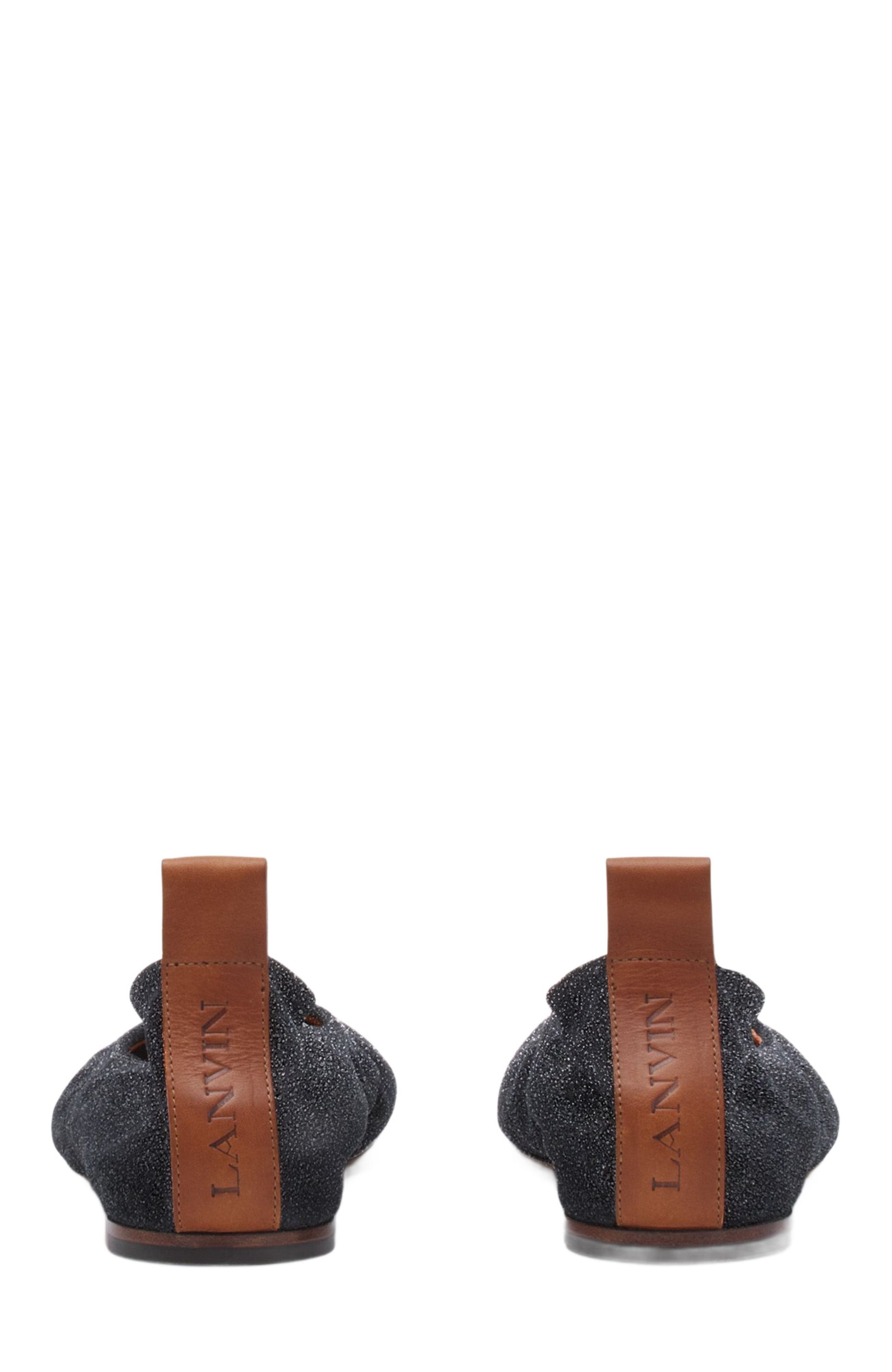 Lanvin THE GLITTERY SUEDE BALLERINA FLAT, Alternate, color, 