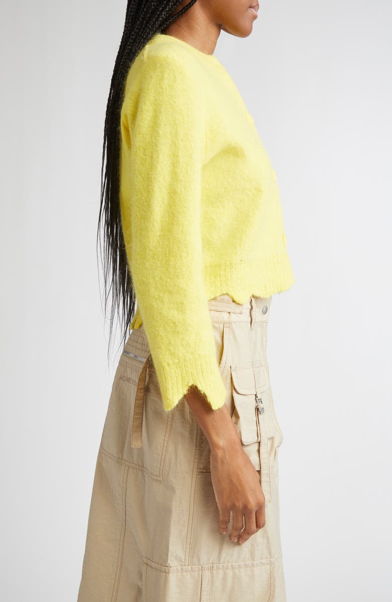 Acne Studios Kiruna Boiled Knit Cardigan, Alternate, color, Yellow