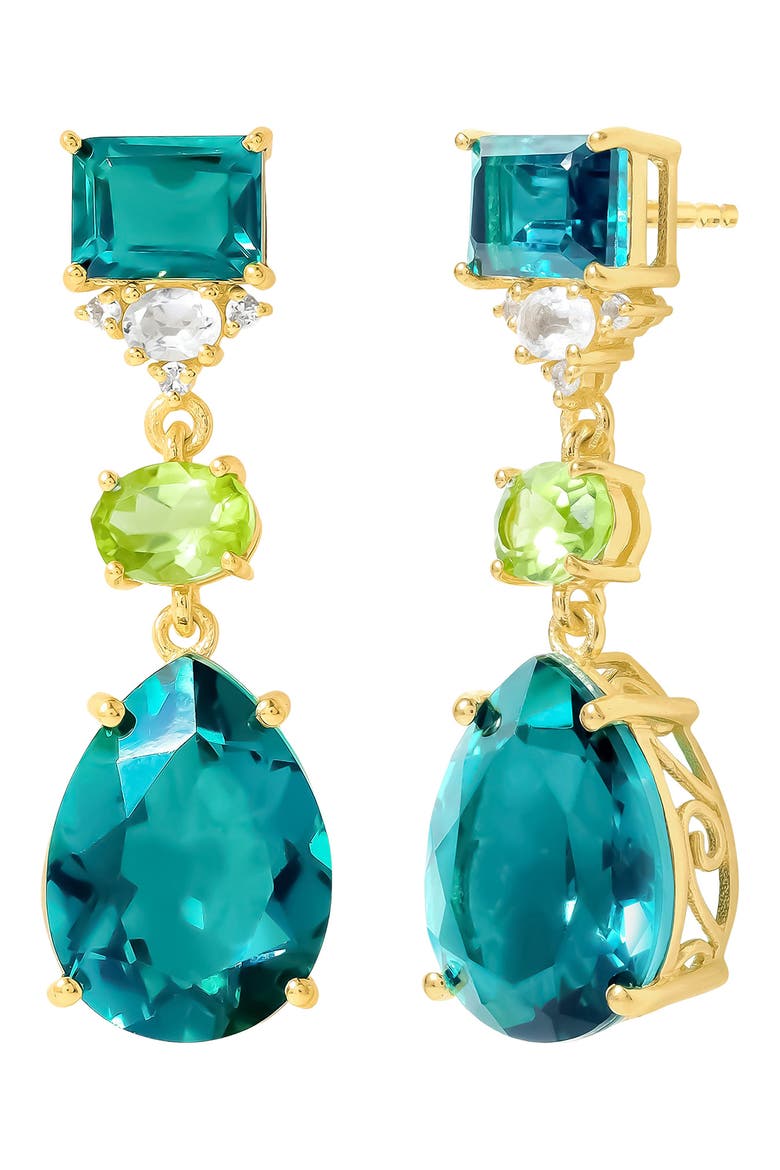 Quartz Drop Earrings, Alternate, color, BLUE