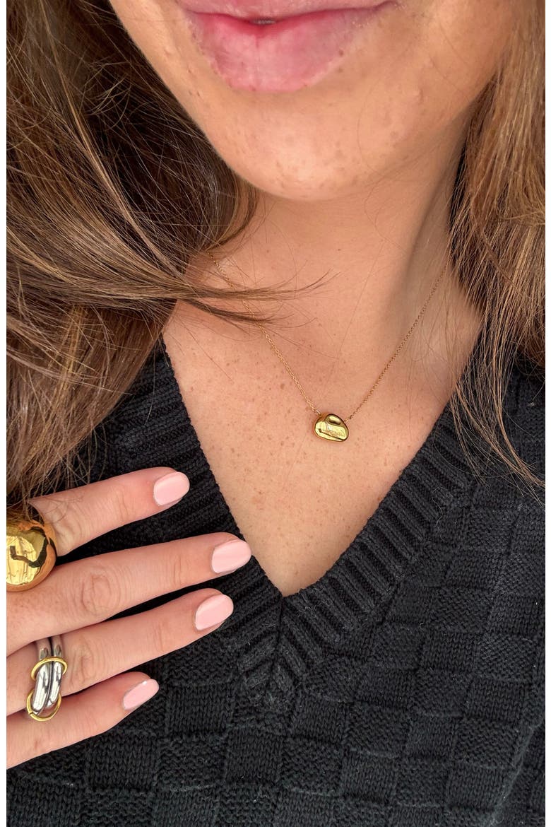 I Love You Bean Necklace, Alternate, color, Gold