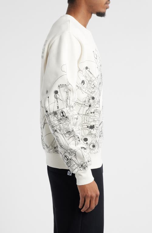 Billionaire Boys Club Bb Effigy Crewneck Sweatshirt In White