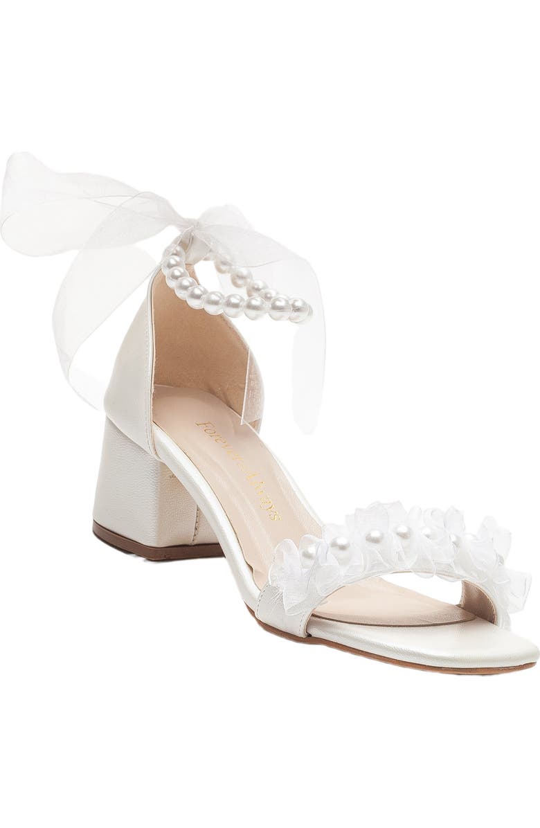 Forever & Always Shoes Sanna Lace Bridal Sandals, Main, color, Ivory Faux Leather