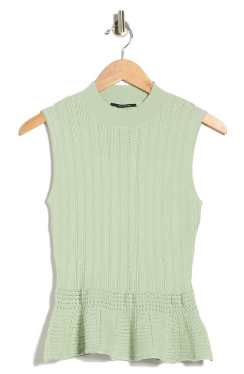 Pointelle Peplum Sweater Tank