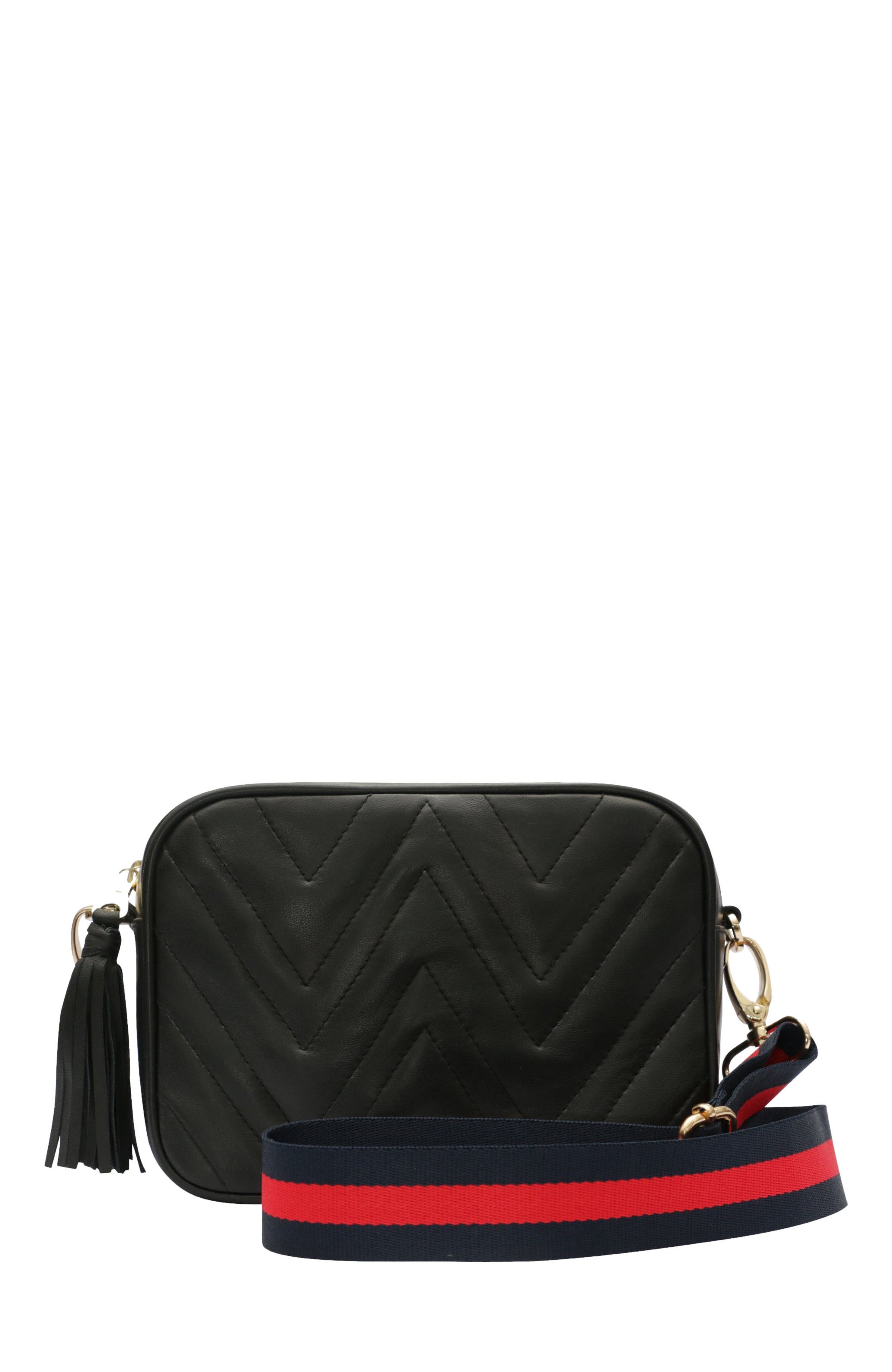 The Artisan & Company Mini Quilted Leather Camera Bag, Main, color, Black