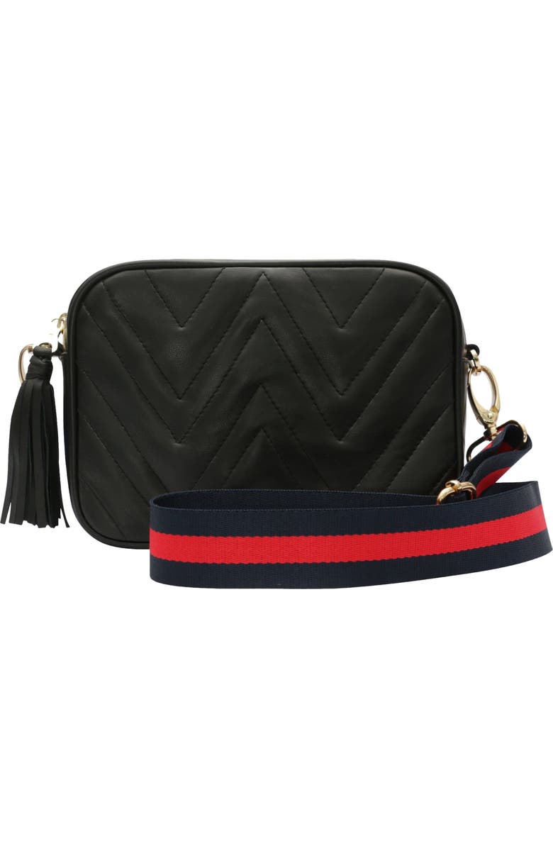 The Artisan & Company Mini Quilted Leather Camera Bag, Main, color, Black