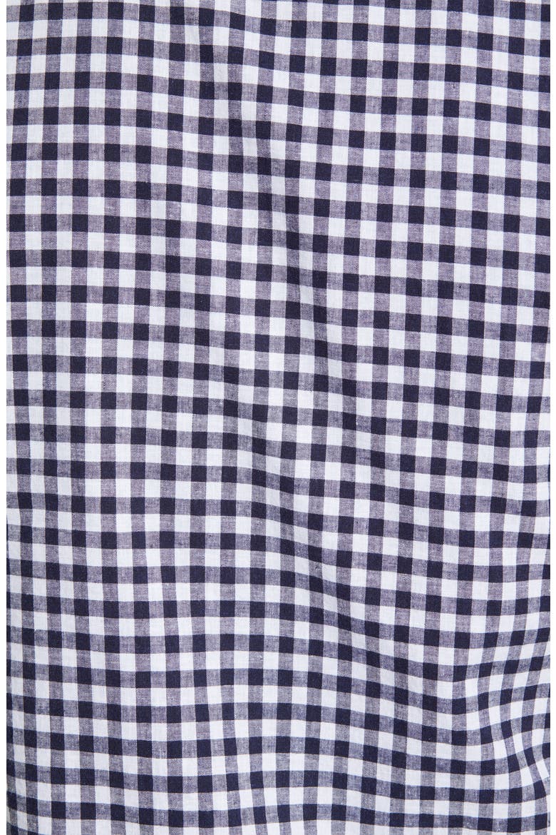 1901 Heather Gingham Linen Blend Slim Fit Sport Shirt, Alternate, color, BLUE ESTATE WHITE GINGHAM