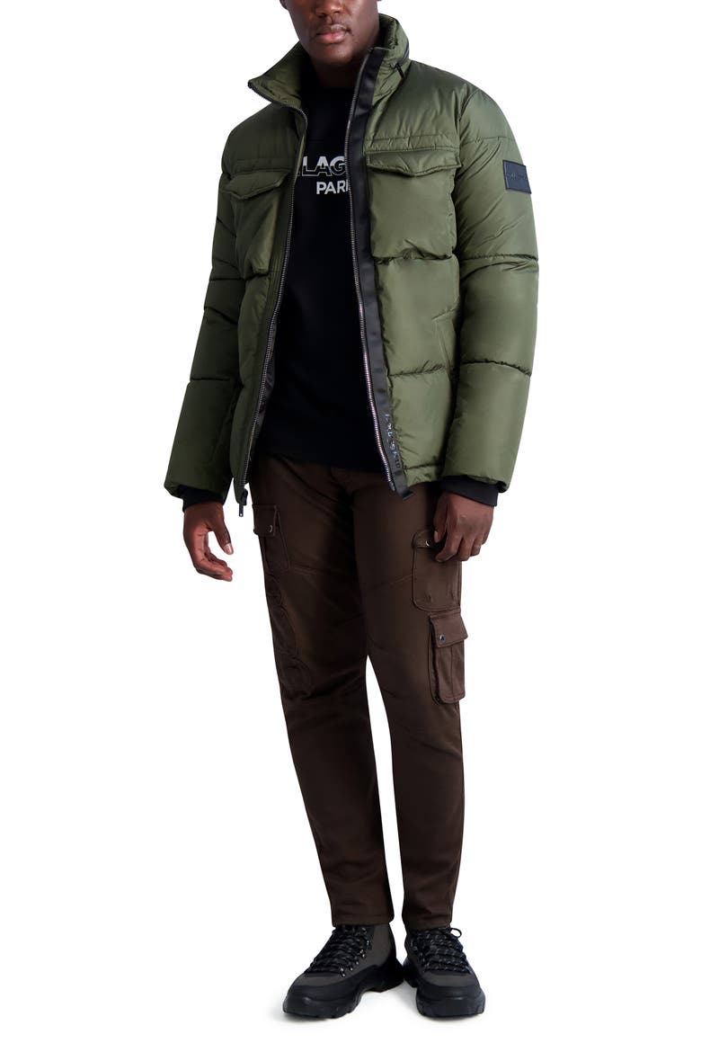 Quilted Puffer Jacket, Alternate, color, OLIVE