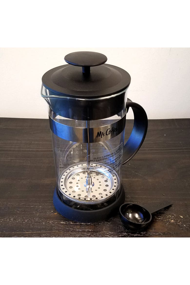 Cafe Oasis 32 Ounce Quart Glass Body French Press Coffee Maker, Alternate, color, Black