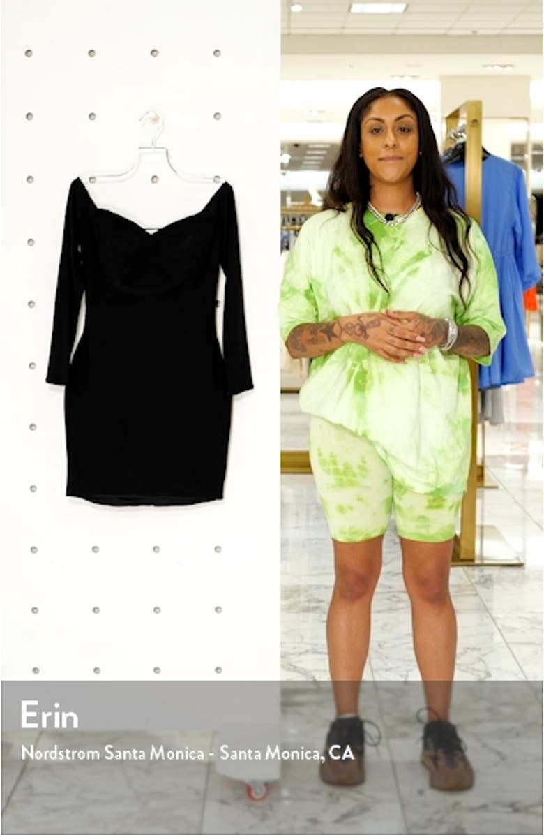 Off the Shoulder Long Sleeve Body-Con Minidress, sales video thumbnail