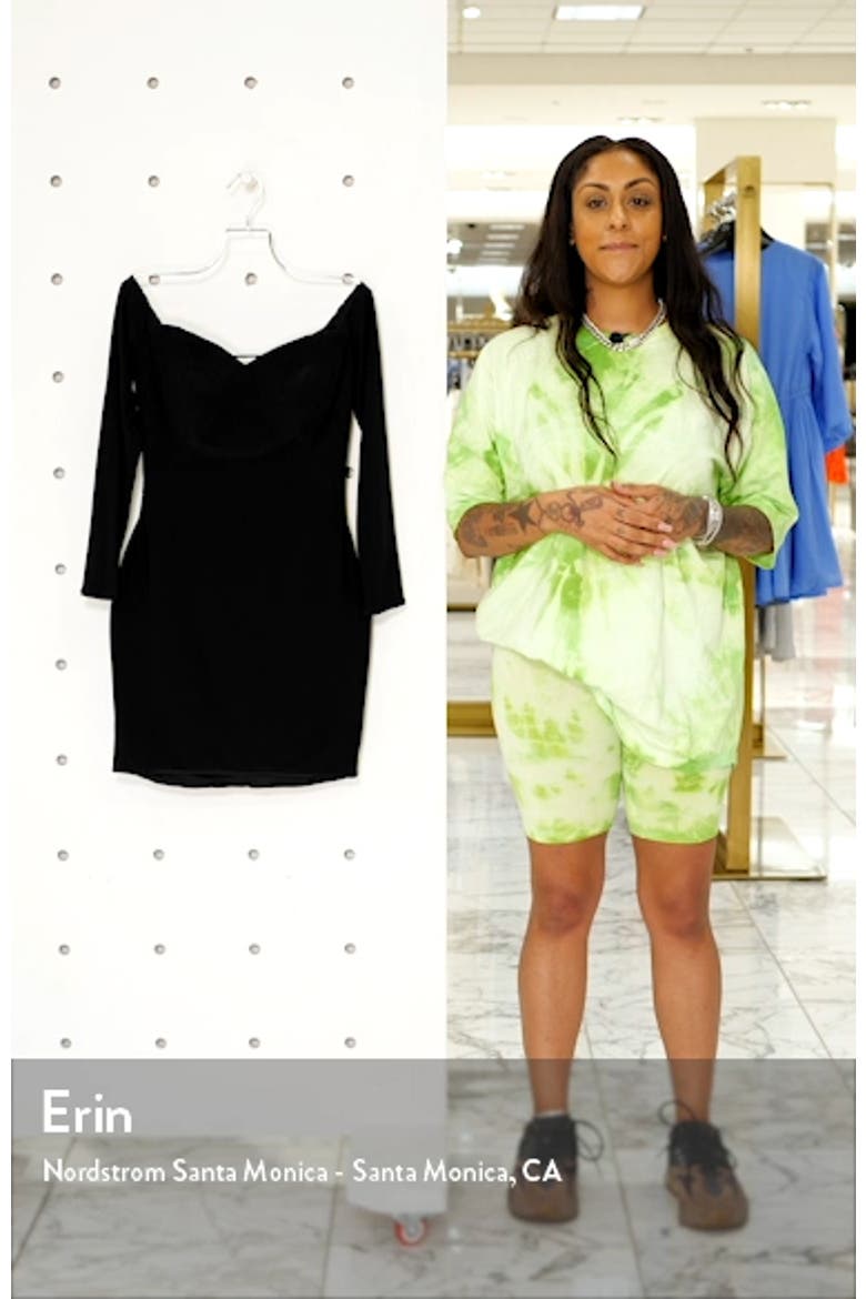 Off the Shoulder Long Sleeve Body-Con Minidress video