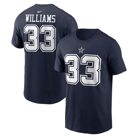 Men's Nike Javonte Williams Navy Dallas Cowboys Name & Number T-Shirt
