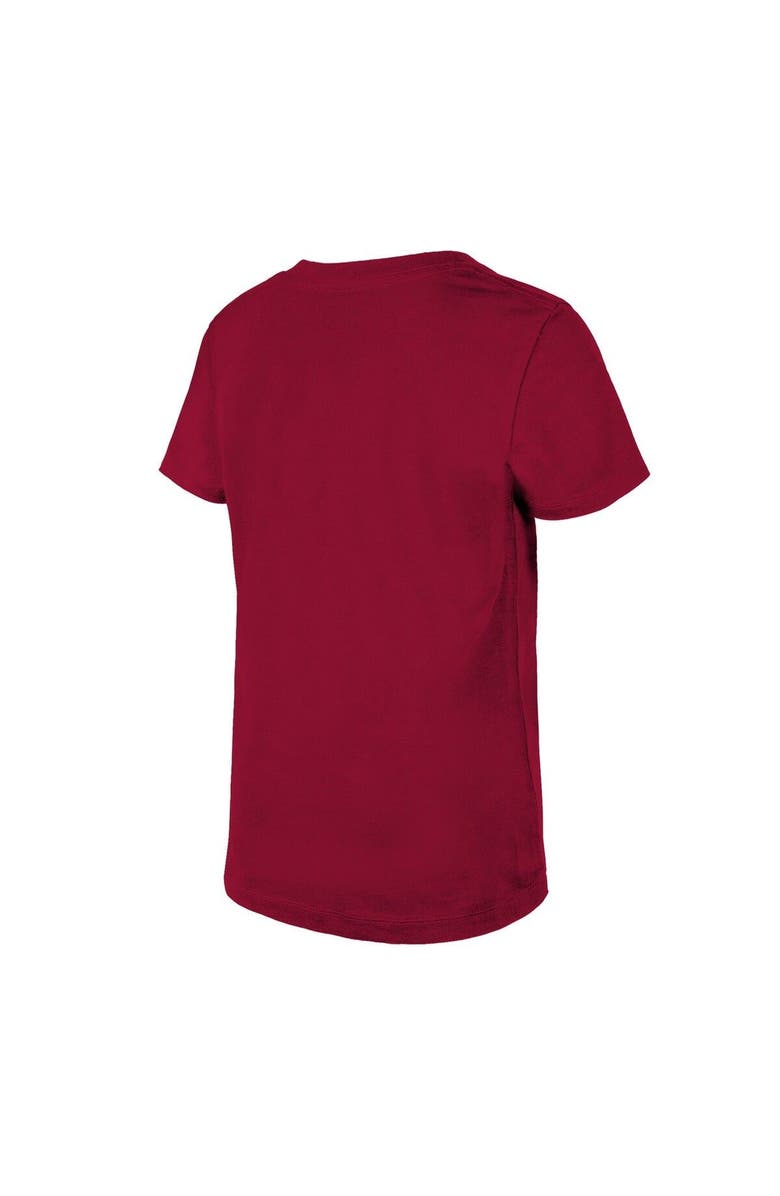 New Era Girls Youth New Era Burgundy Washington Commanders Reverse Sequin V-Neck T-Shirt, Alternate, color, 