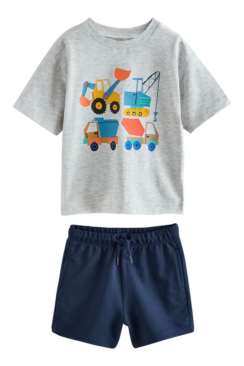 Kids' Oversize Construction Graphic T-Shirt & Pull-On Shorts Set, Main, color, GREY