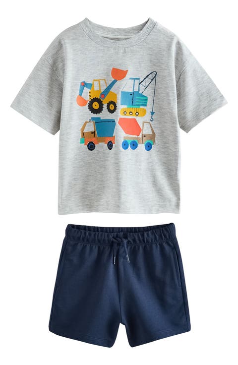 Kids' Oversize Construction Graphic T-Shirt & Pull-On Shorts Set (Baby, Toddler & Little Kid)