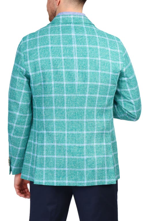 Tailorbyrd Textured Yarn Dye Windowpane Sport Coat In Kelly Green