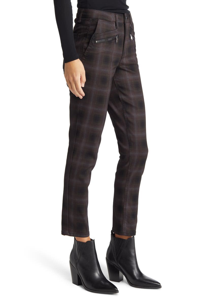 'Ab'Solution Plaid Ankle Trousers (Nordstrom Exclusive), Alternate, color, BKES-BLACK ESPRESS