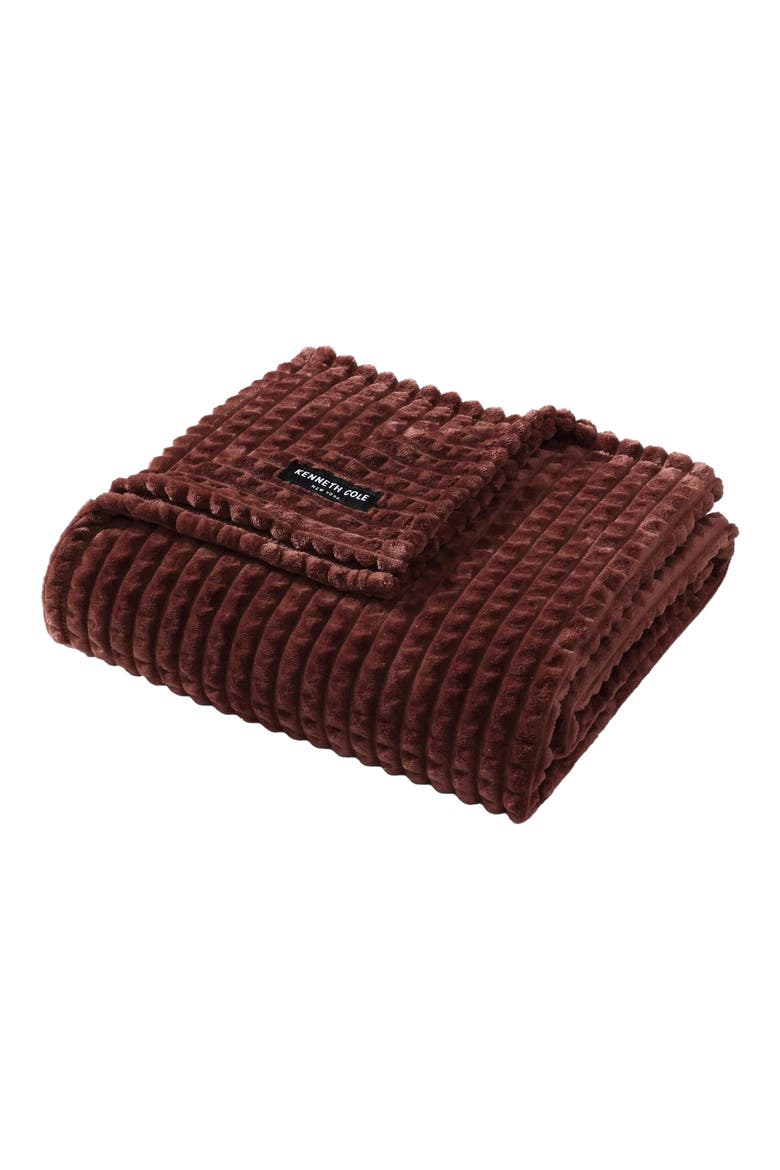 Solid Textured Plush Throw, Main, color, DARK RED