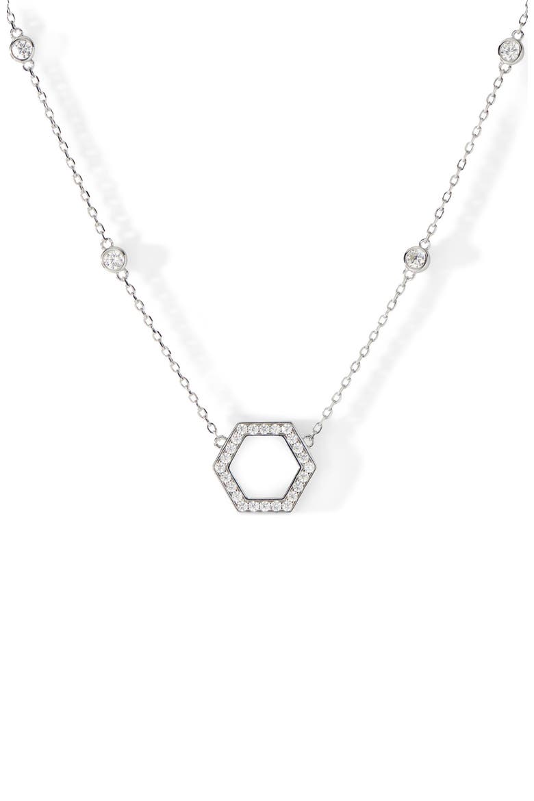The Natalie Necklace, Main, color, Sterling Silver/White CZ