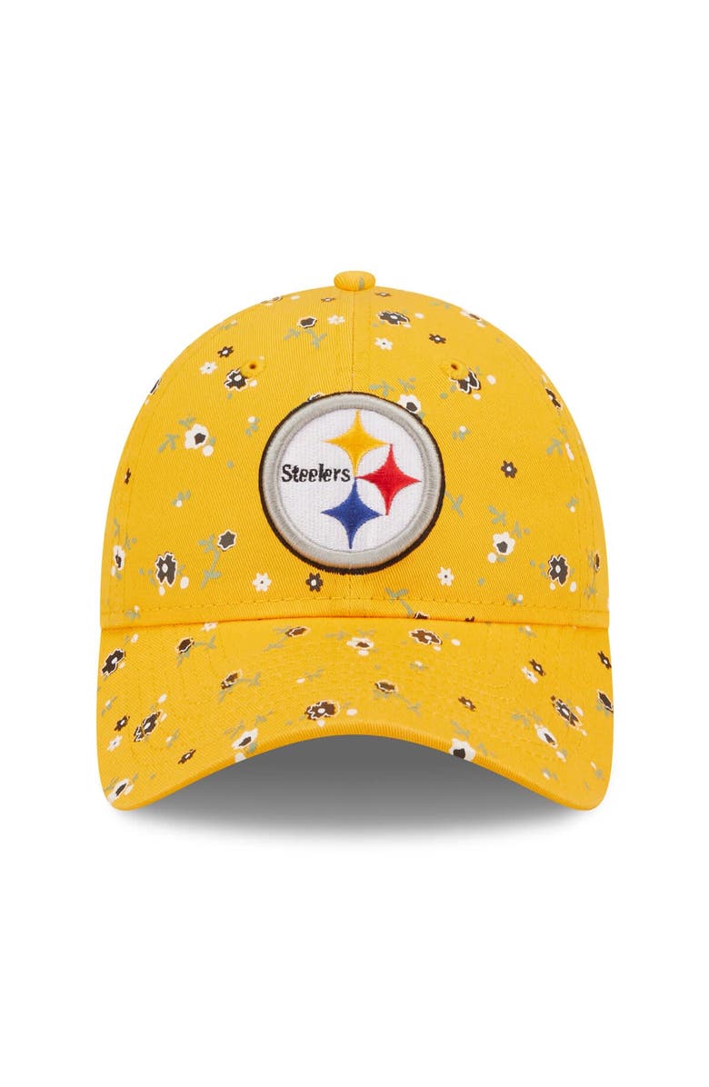 New Era Women's New Era Gold Pittsburgh Steelers  Floral 9TWENTY Adjustable Hat, Alternate, color, 