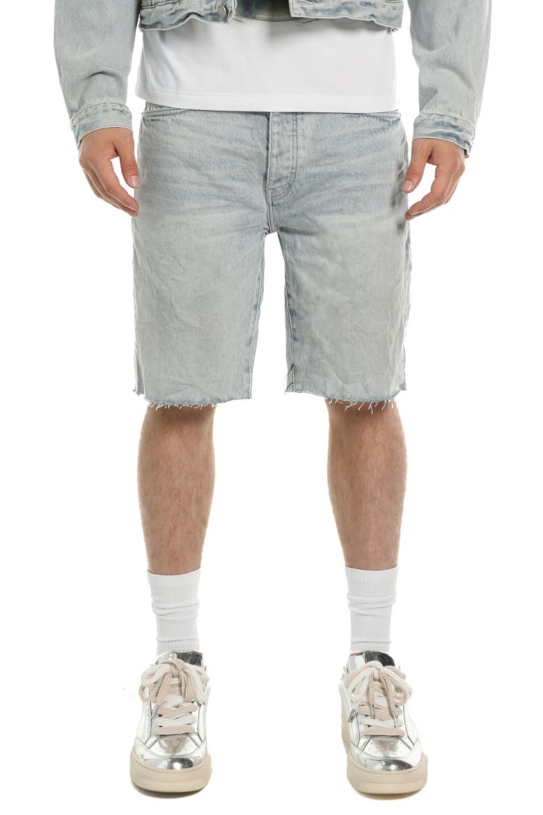 Nova Raw Hem Denim Shorts, Main, color, LIGHT INDIGO