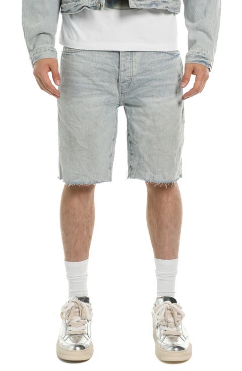 Nova Raw Hem Denim Shorts (Light Indigo)