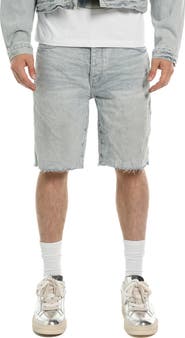 PURPLE BRAND Nova Raw Hem Denim Shorts