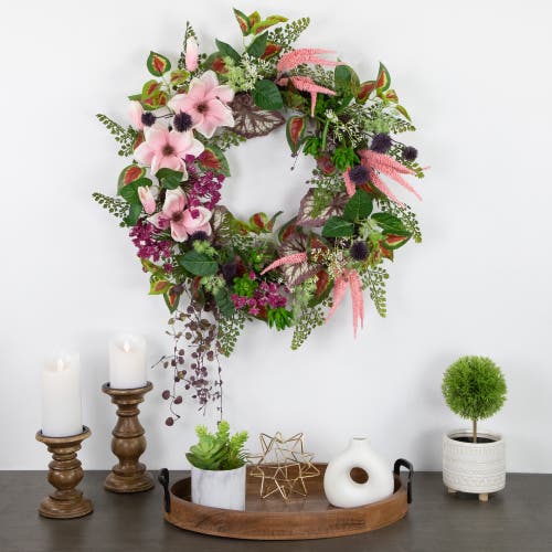 Northlight Succulent & Fern Artificial Floral Wreath In Green