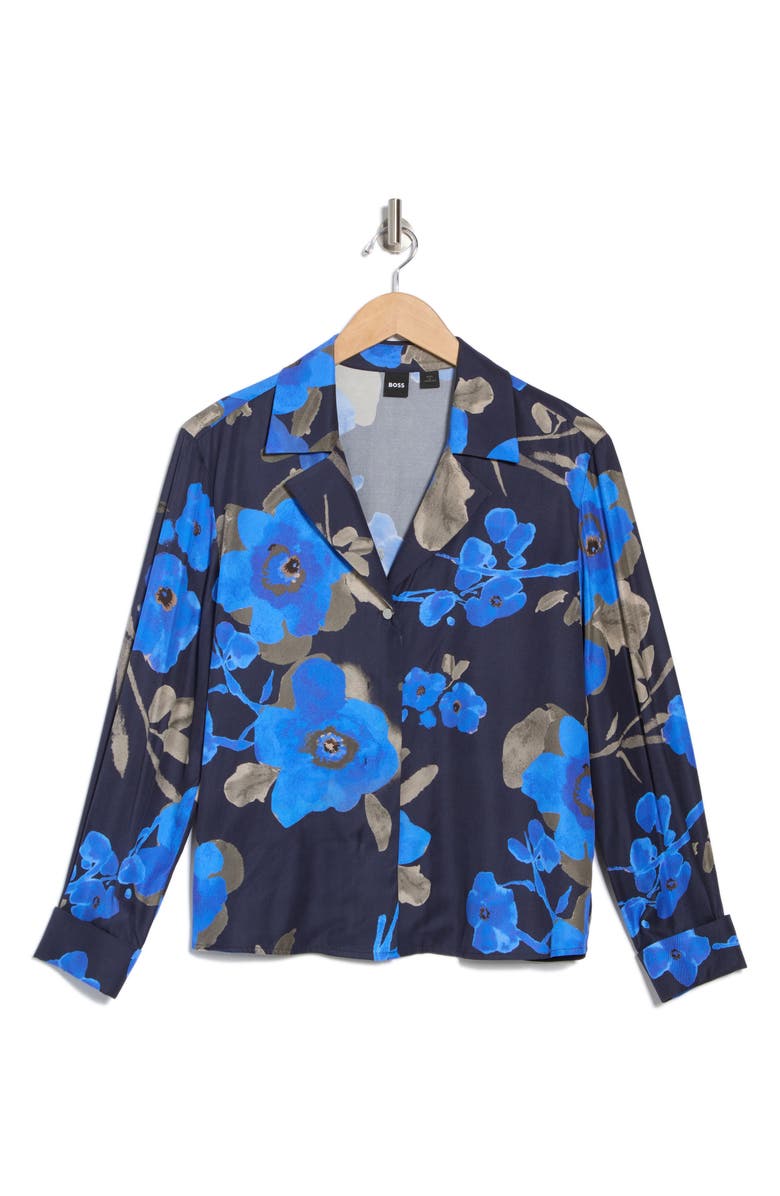 BOSS Basiga Long Sleeve Button-Up Shirt, Alternate, color, Navy/ Blue